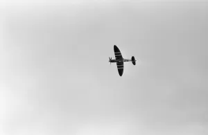 00748 Prints: Spitfire single seat fighter aircraft on show at RAF Woodvale, South of Southport