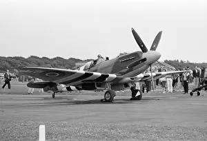 00748 Prints: Spitfire single seat fighter aircraft on show at RAF Woodvale, South of Southport