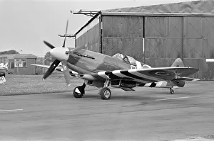 00748 Prints: Spitfire single seat fighter aircraft on show at RAF Woodvale, South of Southport