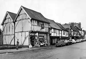 Buildings Prints: Part of Spon Street showing a number of its old half-timbered buildings
