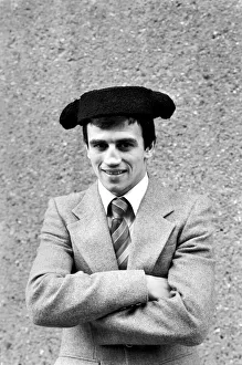 00055 Prints: Sport: Boxing: Boxer Charlie Magri poses wearing a matadors hat