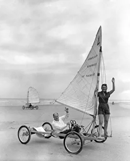 00045 Prints: A Sport British holiday makers are taking up enthusiastically- sand yachting