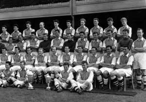 Highbury Prints: Sport - Footbal - Arsenal - 1955-56 - Team Back Row - L to R - Popple, Nicholas