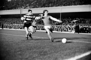 Sport: Football: Arsenal v. Sporting Lisbon Inter City Fairs Cup. Action from the match
