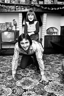 Domestic Life Prints: Sport / Football: Footballer: Frank Lampard (Senior) with one of his daughters