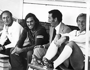 Sport Football: George Best, Bobby Campbell and Bobby Moore. August 1976 P030943