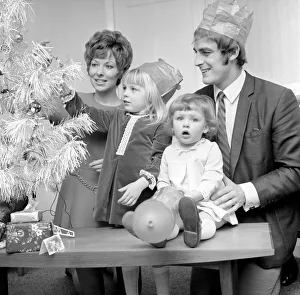 Sport: Football: Ron Davies Southampton centre forward, celebrates Christmas early