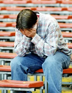Sport - Football - Swansea City - A Swans fan shows his despair after his team lost in