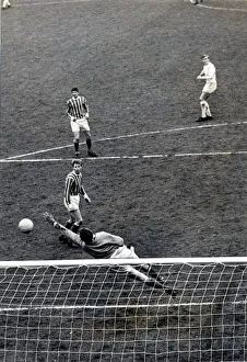 Strike Prints: Sport - Football - Swansea Town - Swansea centre forward John Roberts watches his shot