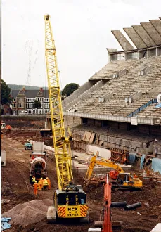 Millennium Stadium Prints: Sport - Rugby - Cardiff Arms Park - National Stadium - Picture shows the partially
