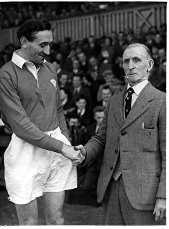 Hand Shake Prints: Sport - Rugby - Two of the greatest players to represent Wales shake hands at St