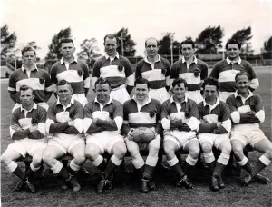 00369 Prints: Sport - Rugby - League - The Cardiff Rugby League team - Front row - R. Pugh, W. Gore, L