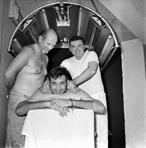 Sport: Rugby Union South African visit to Sauna baths: Sprinfbok manager Corrie Bornman