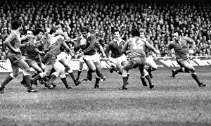 Sport - Rugby - Wales v France - 1982 - Jeff Squire goes on the attack for Wales