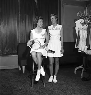 Sport Tennis. L-R Maureen Connolly and Julie Sampson seen here modelling their tennis