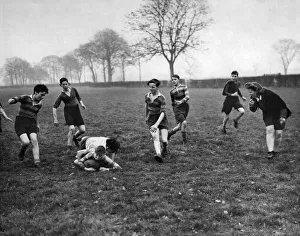 Schoolboys Prints: While the sports master is away fighting at thr front the sports mistress who usually