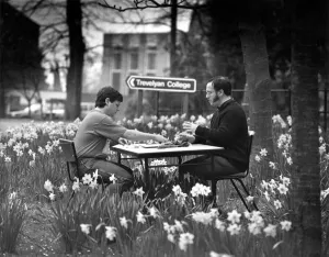 Board Games Prints: Spring scrabble... Peter Finley (left), from Sunderland