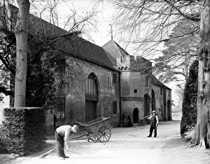 Towns And Villages Prints: Spring Sunshine and shadows at Hampden stables at Great Missenden