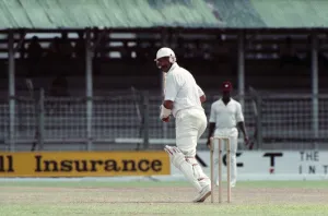 Spt. Cricket. England in Guyana. April 1990 90-2287-004 Local Caption Graham