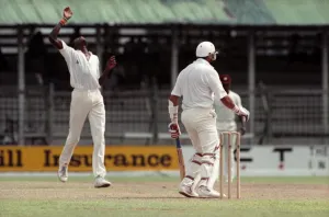 Spt. Cricket. England in Guyana. April 1990 90-2287-010 Local Caption Graham