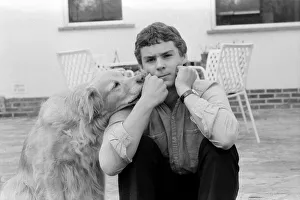 Unhappy Prints: Spurs fan David Baker with his dog Pepper who ate his tickets for the FA Cup