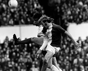 Spurs versus Birmingham, 1974. Kenny Burns tackles Mike England