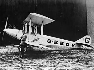 Early Prints: Squadron Leader Bert Hinkler, pictured beside his Avro 581E Avian February 1928