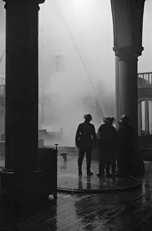 St Antolins Church, Nunhead Lane on fire during bombing raid on the night of 27th