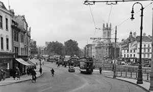 Bridges Prints: St Augustines Bridge, Bristol, with St Stephens Church Tower in background