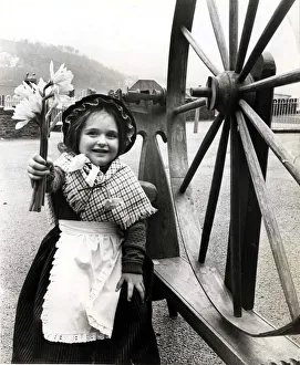 National Dress Prints: St Davids Day is celebrated in the traditional way at Pont Sion Norton Welsh school