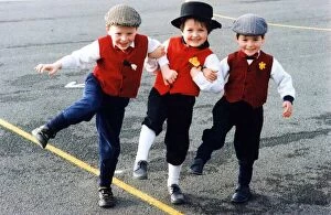 Images Dated 1st March 1991: St Davids Day - Gallery Pic - In-step are a group of young boys, Rhodri Davies
