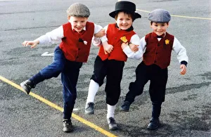 National Dress Prints: St Davids Day - Gallery Pic - In-step are a group of young boys, Rhodri Davies