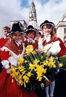 Images Dated 26th February 1997: St Davids Day - Pupils from Springwood Primary School