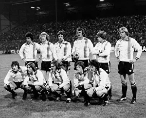 00240 Prints: St Etienne v Manchester United UEFA Cup 1977 Manchester United Team Group