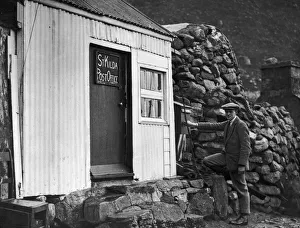 Sign Prints: The St Kilda Post Office and post master in the village on Hirta the main island in