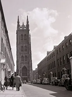Core13 Prints: St Marys Parish Church Taunton Somerset General view old vintage cars