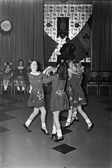 St Patricks Day in Teesside, Girls dancing to Irish folk music
