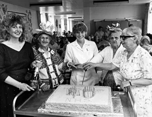 Staff at North Tees General Hospital celebrating the 40th Anniversary of the NHS