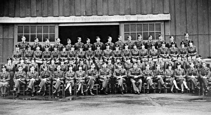 Defences Prints: The staff of a Royal Auxiliary Air Force (RAuxAF) Barrage Balloon depot at Caerau, Ely