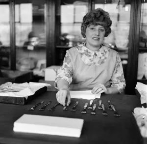 01397 Prints: Staff at work at Viners Cutlery, Sheffield. 3rd September 1967