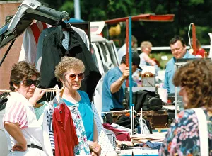 Stall holders wait for customes at the Blaydon Car Boot Sale in June 1993