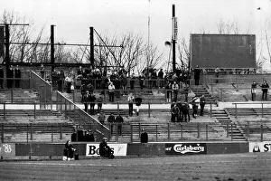 An empty Stamford Bridge, where police nearly out numbered the Derby fans during