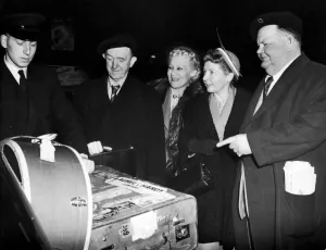 Stan laurel and Oliver hardy departing for the United States of America after their
