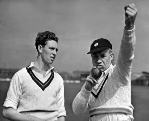 00040 Prints: Stan Worthington the old Derbyshire and England player now coach for Lancashire