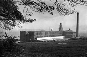 Grass Prints: Stanhill Ring Spinning Mill, Oswaldtwistle near Accrington in Greater Manchester