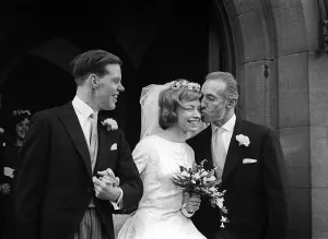 Groom Prints: Stanley Matthews standing next to his daughter Jan 1963 Jean Matthews