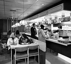 Canteens Prints: The Stanton Cafeteria, inside the Fine Fare supermarket at Chelmsley Wood. 1st May 1981