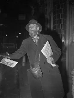 The Star evening newspaper being sold on the streets of London circa 1950 Newspaper