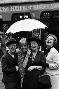00997 Prints: The stars of The Killing of Sister George posing outside the St Martin