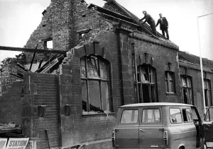 Two Men Only Prints: The start of the demolition of Blaydon Railway Station on 20th September 1977